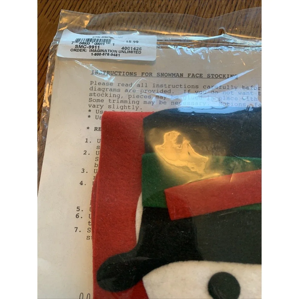 Bernat Snowman Christmas Pre-cut‎ Felt Stocking Kit Full Size 18